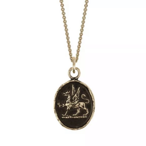 Pyrrha 14k gold Spirit talisman gryphon necklace - Picture 2 of 5